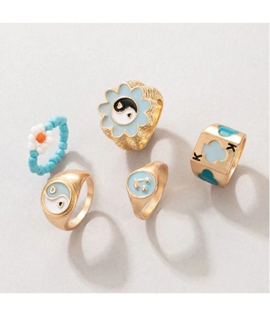 FASHION FRILL - Blue Rings ( Pack of 5 ) - None