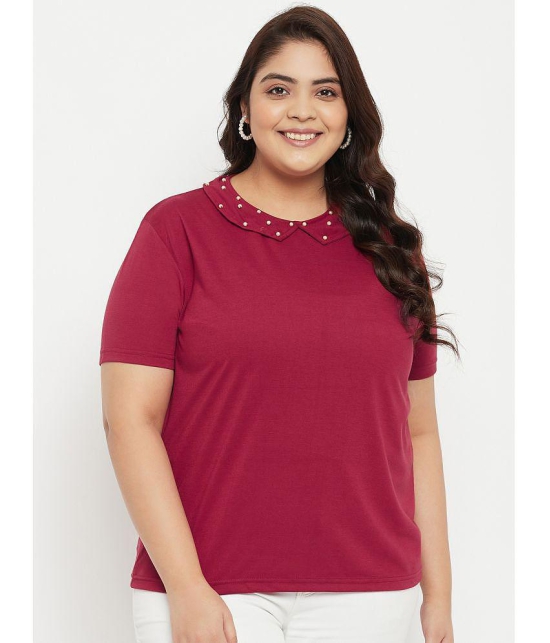 AUSTIVO - Maroon Cotton Blend Womens Regular Top ( Pack of 1 ) - None