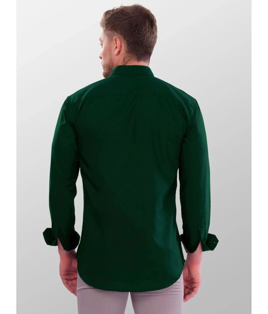 VERTUSY Cotton Blend Regular Fit Solids Full Sleeves Mens Casual Shirt - Green ( Pack of 1 ) - None