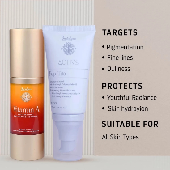 COMBO : Vitamin A Pro Retinol Restoring Essence + Pep Tite - Skin Firming Moisturizer