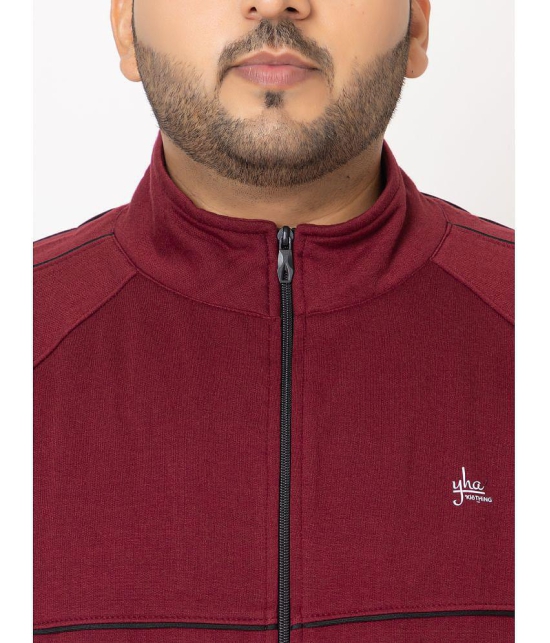 YHA Fleece Mens Casual Jacket - Maroon ( Pack of 1 ) - None