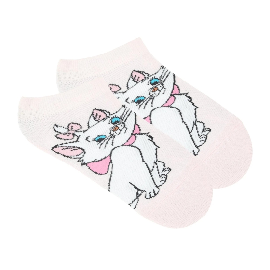 Balenzia X Disney Character Cushioned Ankle socks for women-The Aristocats Marie (Pack of 1 Pair/1U)-Pink-Stretchable from 19 cm to 30 cm / 1 N / PINK