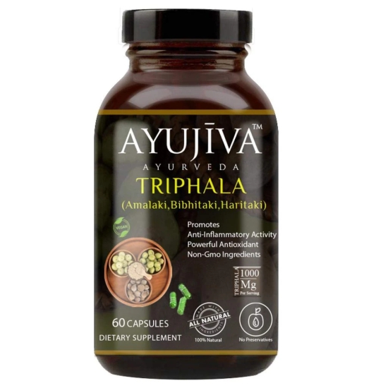 AYUJIVA Triphala Capsules (Amalaki, bibhitaki, Haritaki) -60 Veg Caps?