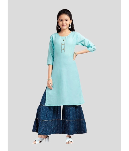 Aarika Girls Cotton Kurta and Sharara Set ( Pack of 1 , Sea Green ) - None