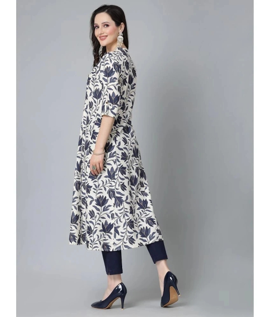 Stylum Rayon Printed Front Slit Womens Kurti - Blue ( Pack of 1 ) - None