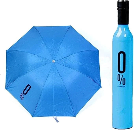 Wine Bottle Umbrella Windproof Double Layer Umbrella with Bottle Cover for UV Protection & Rain, For Men, Women, and Kids