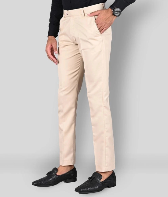 MANCREW - Cream Polycotton Slim - Fit Mens Formal Pants ( Pack of 1 ) - None