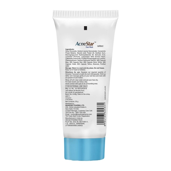 Mankind Acnestar Unisex Face Wash - (50 Gr 2 Pc)