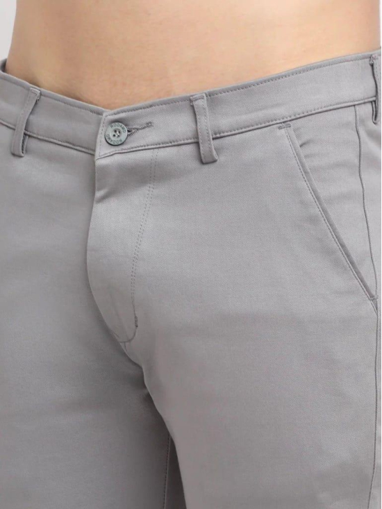 Rodamo  Men Grey Slim Fit Trousers