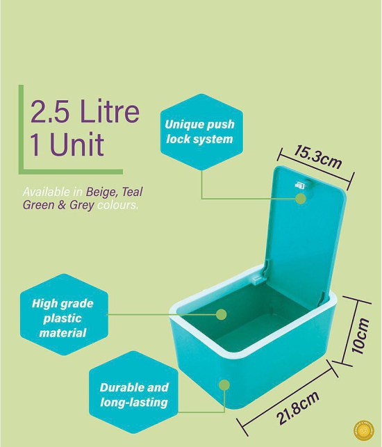 HOMETALES Storage Box Plastic Green Utility Container ( Set of 1 ) - Green