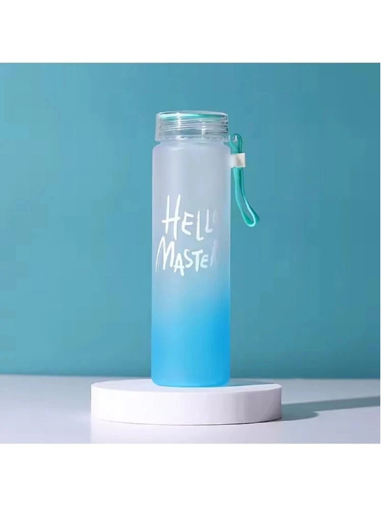 SHARUJA Hello Maste Multicolor Glass Water Bottle 480 mL ( Set of 1 ) - Multicolor