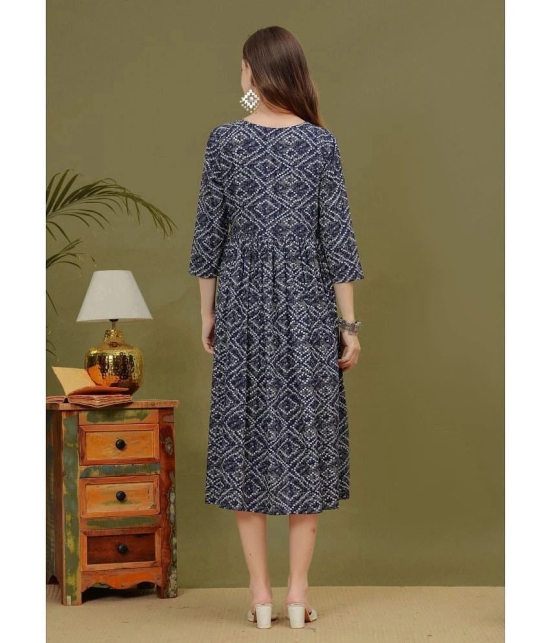 Glorious Blue Rayon Maternity Kurta - S