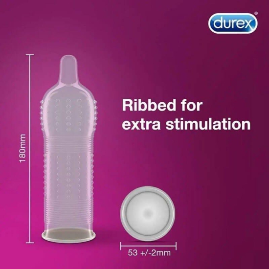 Durex Extra Ribbed Condoms, 10's