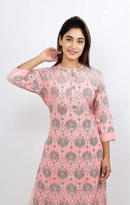 Monica Fashion Women's Rayon Hand Work Straight Kurta and Sharara Set/Ethnic wear/Tradtional Wear/Kurti Botton Set/Kurti Sharara Set