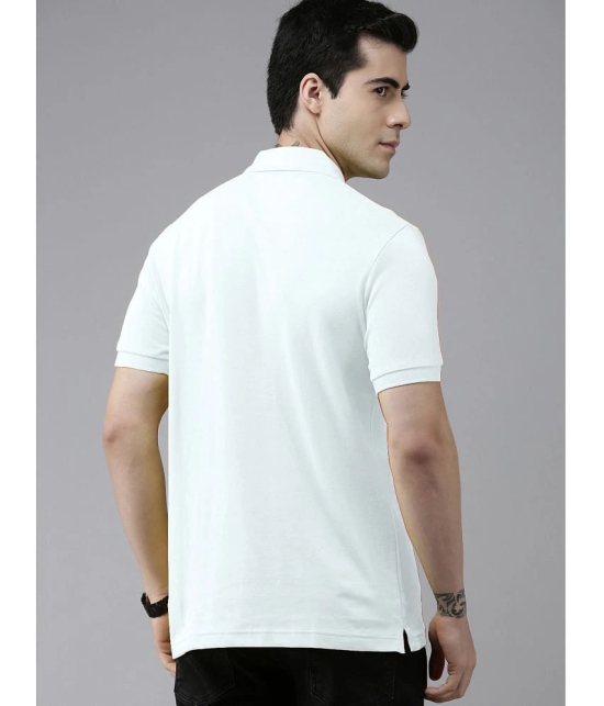 ADORATE - White Cotton Blend Regular Fit Mens Polo T Shirt ( Pack of 1 ) - None