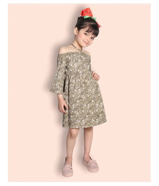 Addyvero - Green Cotton Girls A-line Dress ( Pack of 1 ) - None