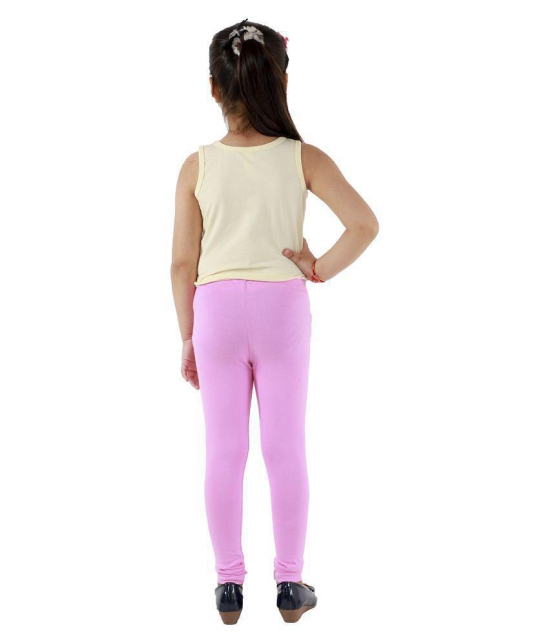 Kids Cave - Baby Pink Cotton Blend Girls Leggings ( Pack of 1 ) - None