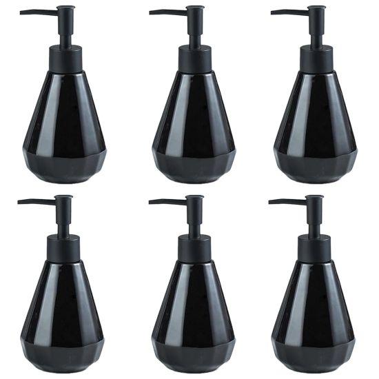 Kuber Industries Liquid Soap Dispenser  Handwash Soap Dispenser  Soap Dispenser for Wash Basin  Shampoo Dispenser Bottle  Bathroom Dispenser Bottle  Pack of 6  ZX060BK 250 ml  Black-Kuber Industr