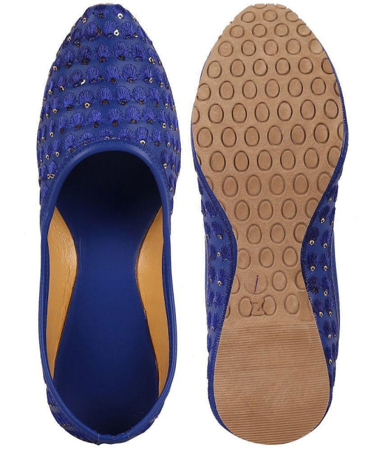 Anjaneya Creations Blue Ethnic Footwear - None