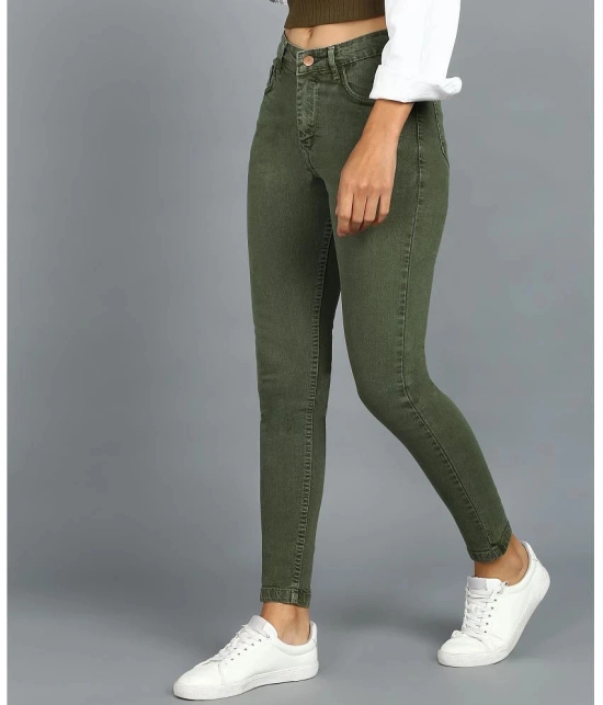 Urbano Fashion - Olive Denim Skinny Fit Womens Jeans ( Pack of 1 ) - None