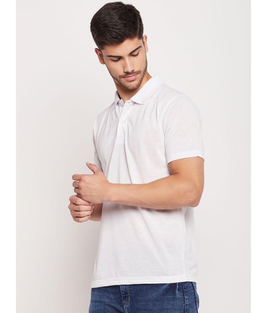 UBX Cotton Regular Fit Solid Half Sleeves Mens Polo T Shirt - White ( Pack of 1 ) - None