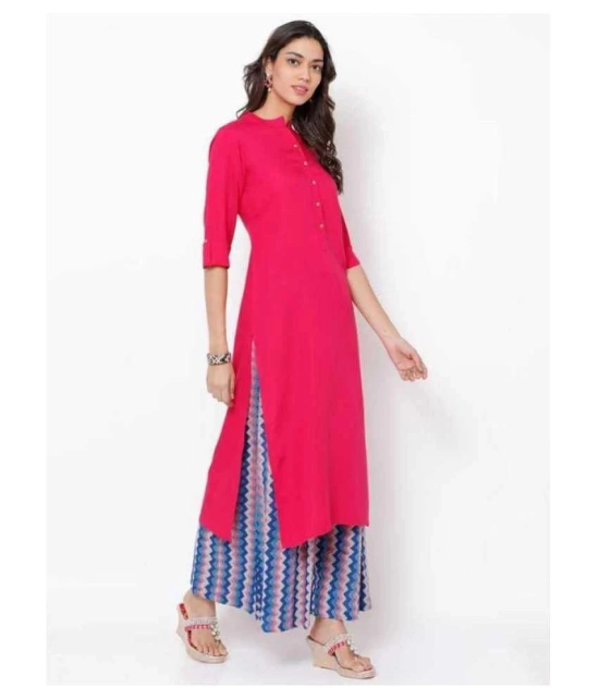 SIPET - Pink Rayon Womens Straight Kurti - L