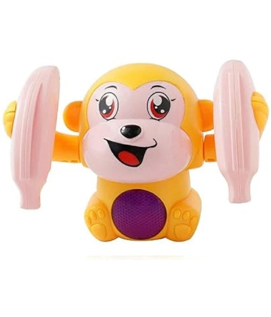 Sevriza™ Dancing and Spinning Rolling Doll Tumble Monkey Toy Voice Control Banana Monkey with Musical Toy for Kids (Multi Color)