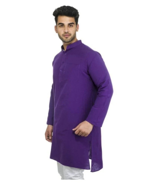 DESHBANDHU DBK Purple 100 Percent Cotton Kurta Single - None