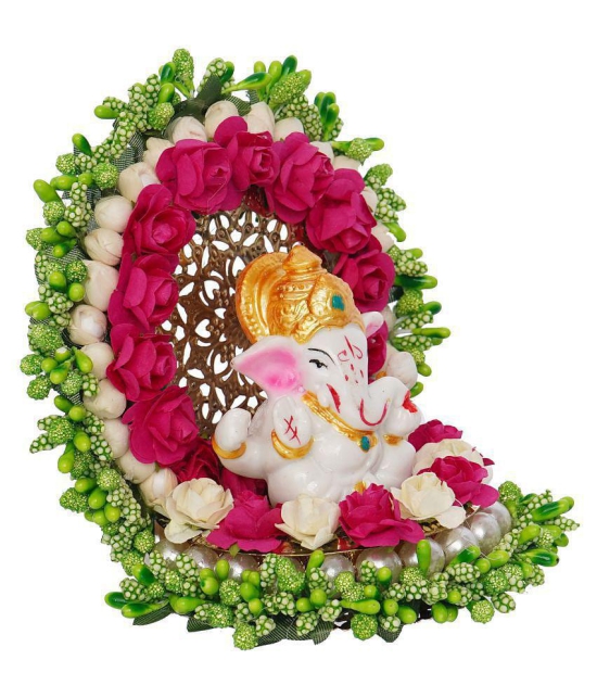 eCraftIndia Showpiece Resin Ganesha Idol 12 x 10 cms Pack of 1