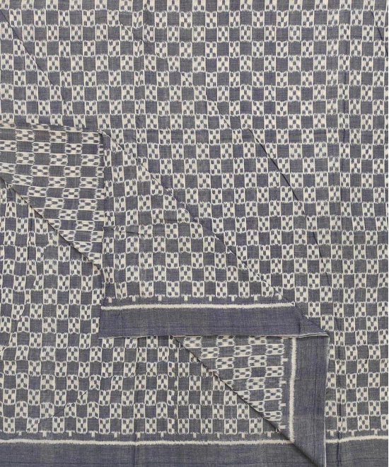 2.5m Gray Sambalpuri Handwoven Single Ikat Shirting Materials
