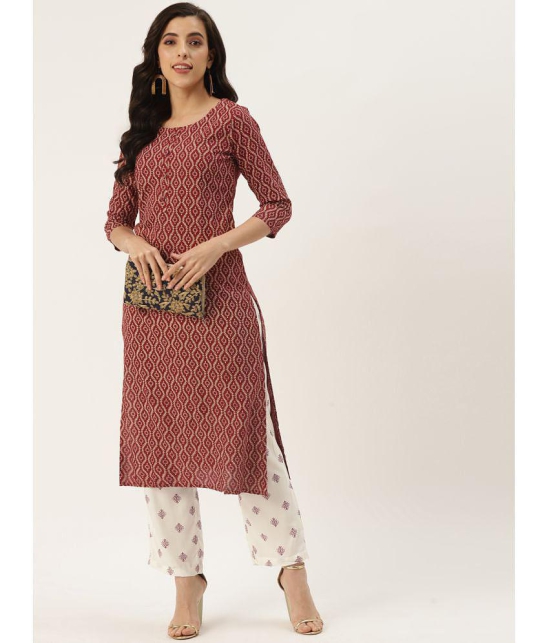 Kbz - Maroon Straight Rayon Women's Stitched Salwar Suit ( Pack of 1 ) - None