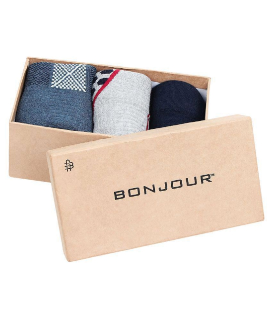 Bonjour Cotton Ankle Length Socks Pack of 3 - Multi