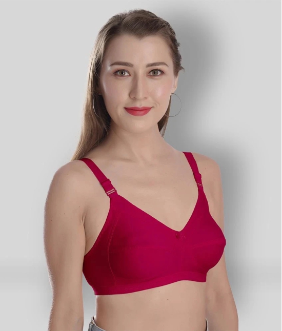 Madam - Pink Cotton Non - Padded Womens Minimizer Bra ( Pack of 1 ) - 38D