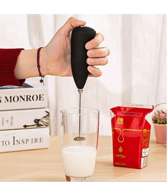 Milk Wand Mixer Frother for Latte Coffee Hot Milk, Milk Frother for Coffee, Egg Beater, Hand Blender, Coffee Beater - Black