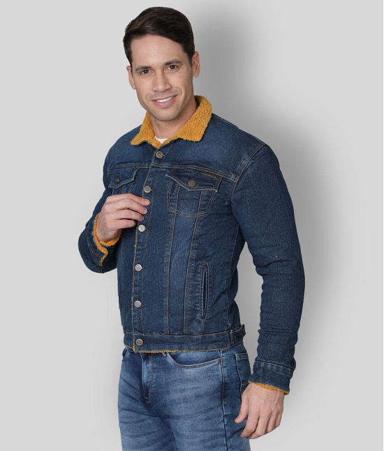 NUEVOSPORTA - Yellow Denim Regular Fit Mens Denim Jacket ( Pack of 1 ) - None