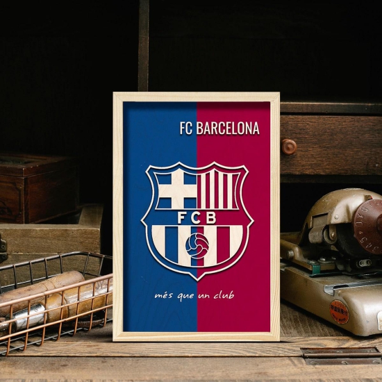 FCB Minimalistic Wooden 3D Artwork with Frame