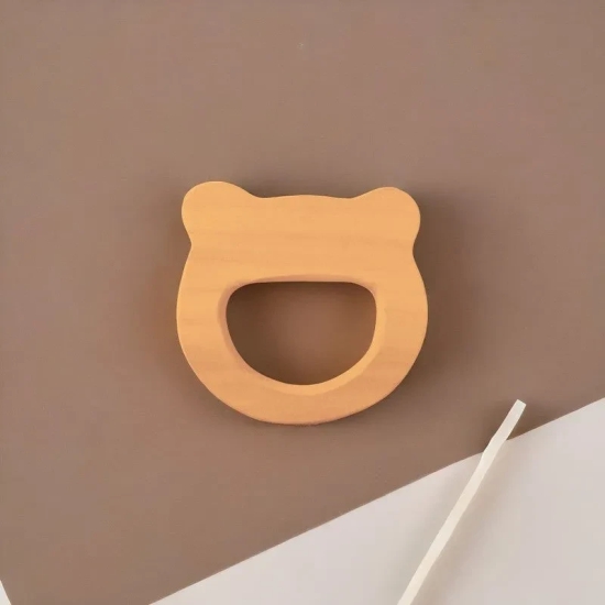 Eco-Friendly Neem Wood Bunny Head Teething Toy