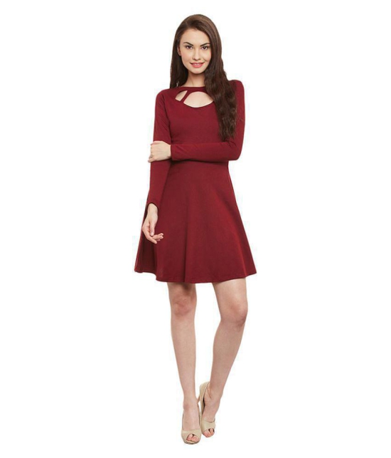 Miss Chase Cotton Maroon Dresses - None