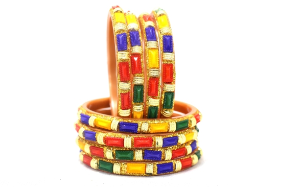 Elegant Selfee Fiber Bangle Set of 8 in Multi Color | Ladies Accessories| Multi Bangles | Handcrafted Bangles