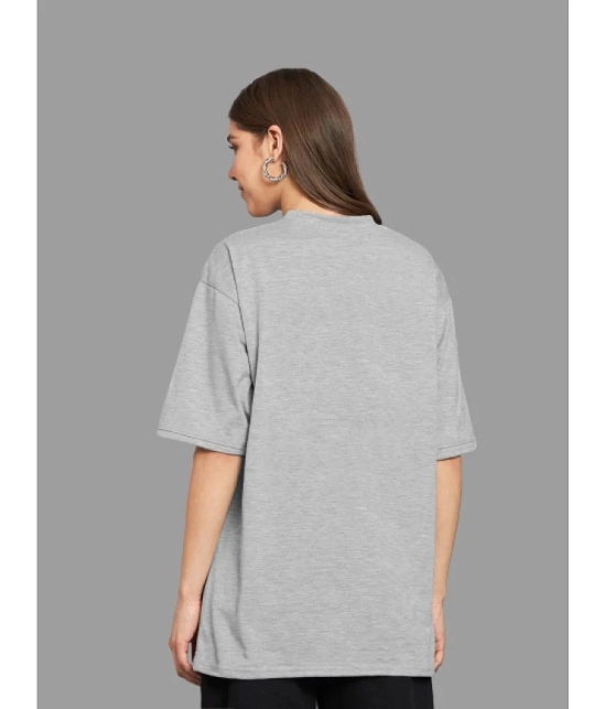 Leotude - Grey Cotton Blend Oversized Womens T-Shirt ( Pack of 1 ) - None