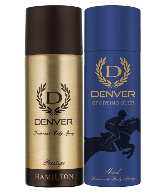 Denver Prestige & Goal Deo - 165ML Each (Combo Pack of 2) for Men