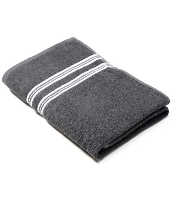 URBAN MAGIC - Cotton Blend Grey Melange Striped Bath Towel ( 70x140 ) cm 400 -GSM ( Pack of 1 ) - Grey Melange