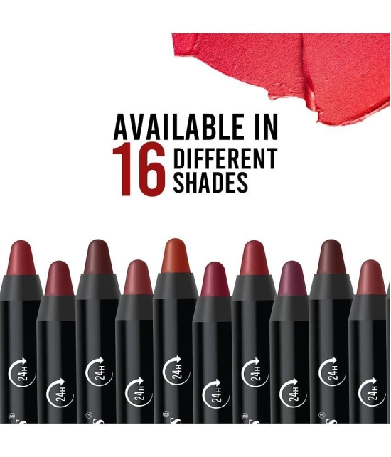 Seven Seas Matte Mood Non Transfer Crayon Lipstick | Long Lasting Crayon Lipstick (Fiery Maroon)