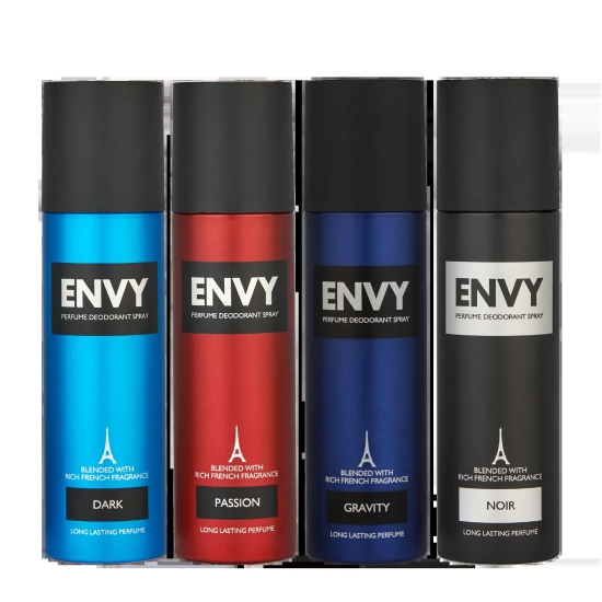 ENVY Dark + Passion + Gravity + Noir Deodorant Combo -480ml