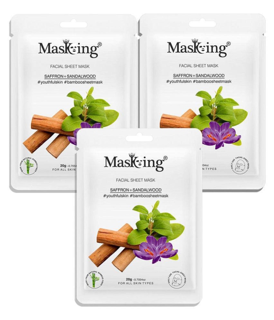 Masking Saffron & Sandalwood Bamboo Face Sheet Mask 60 ml Pack of 3