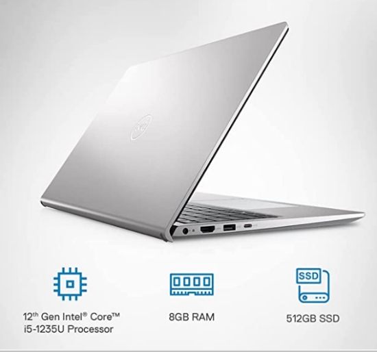 DELL LAPTOP 8GB DDR4 512GB SSD 15.6 FHD WVA AG 120HZ 250 NITS NARROW BORDER D560878WIN9S INSPIRON 3520 METAL PLATINUM SILVER ALUMINIUM