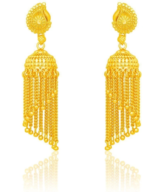 LUV FASHION Golden Drop Earrings ( Pack of 1 ) - Golden