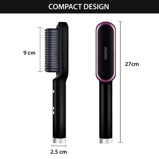 Hair Straightener, Hair Straightener Comb for Women & Men, Hair Styler, Straightener Machine Brush/PTC Heating Electric Straightener with 5 Temperature