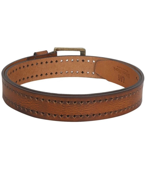 UrbanMark Heavy Duty 100% Leather Tan Casual Belt For Men - None