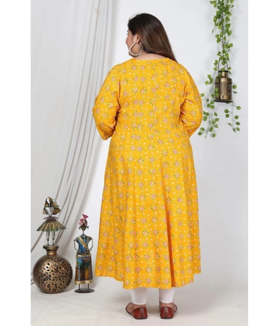 Swasti Cotton Blend Printed Front Slit Womens Kurti - Yellow ( Pack of 1 ) - None